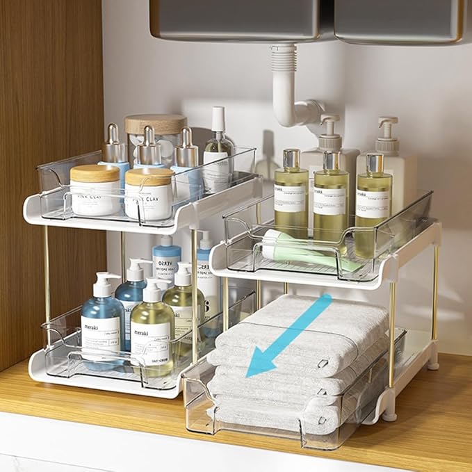 2-Tier Closet organizers and storage,Bathroom organizers and storage,drawer organizer,2-Tier Multi-Purpose Bathroom,Stackable Kitchen Organizer,Under Sink Organizer Storage,Pantry organizer