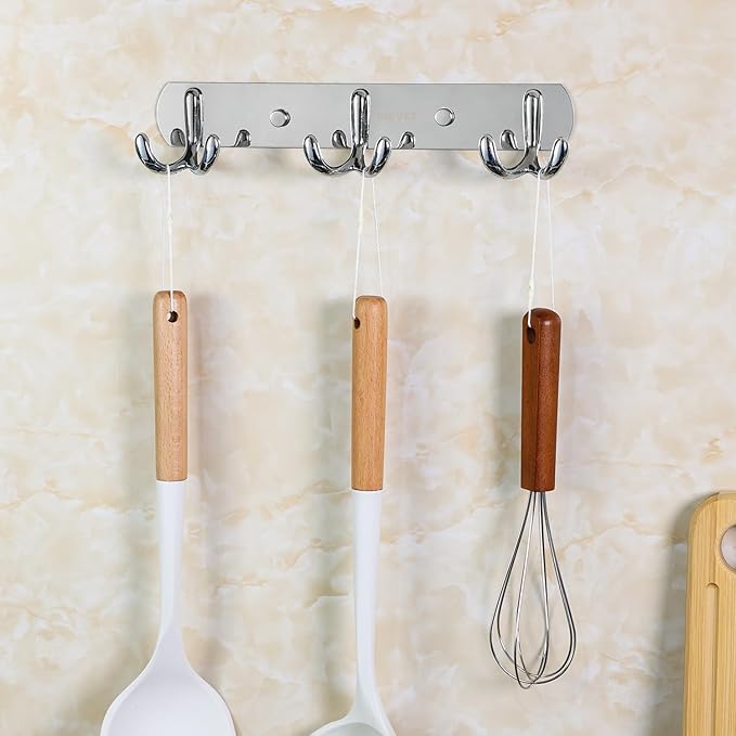 SOLVEX Coat Rack Wall Mount,2 Pack Coat Hooks Wall Mount, Hat Rack Key Holder Bag Hanger for Wall,Wall Hooks for Hanging,Purse Hanger Towel Hooks for Bathroom SP-60301