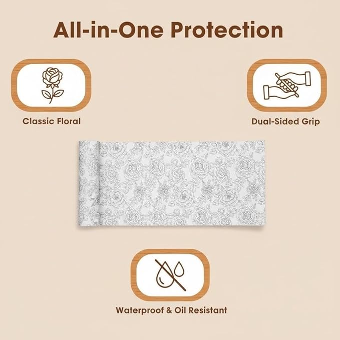 Coavas Extra Grip Thickened Shelf and Drawer Liner - Non-Adhesive Non-Slip Waterproof Mats for Kitchen Cabinets, Drawers, Shelves, Dresser & Cupboard, Easy Cut DIY (White, 24IN X 20 FT)