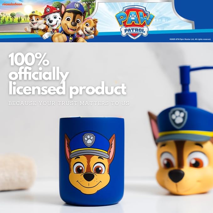 Paw Patrol Chase Kids Toothbrush Holder - Makeup Brushes/Pens Tumbler, (Officially Licensed Product) by Franco Collectibles
