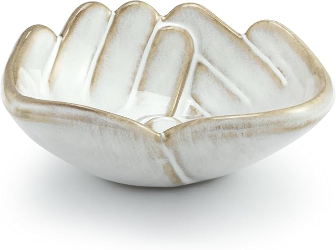 DEMDACO Hand in Hand Collection Together White Novelty 2 x 4 Stoneware Jewelry Catch-All Organizer Ring Holder & Small Keepsake Trinket Tray