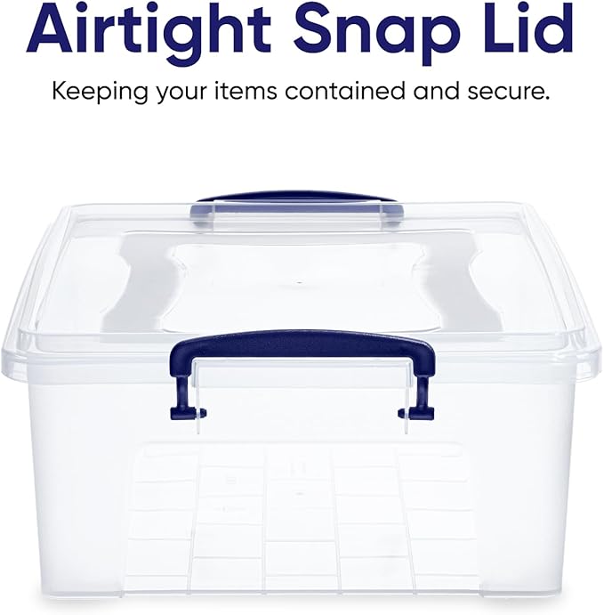 Superio Storage Bins with Lids, Clear Plastic Containers for Organizing, Stackable Totes, BPA Free, Odor Free, Organizer Boxes for Home, and Dorm (4 Pack, 22.7 Qt)