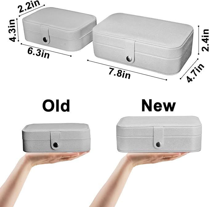 Travel Jewelry Box,Upgraded Travel Jewelry Case,Portable Jewelry Boxes for Women,PU Leather Jewelry Box,Travel Jewelry Organizer for Necklaces,Rings,Earrings,Bracelets,Black