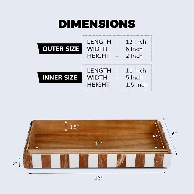 Handicrafts Home Large Decorative Storage Box 12x6â Coffee Table Organizer Box, Modern Home DÃ©cor Accent, Keepsake Memory Box, Jewelry Storage Box, Boho Decorative Box with Lid for Shelf, Mantle Decor