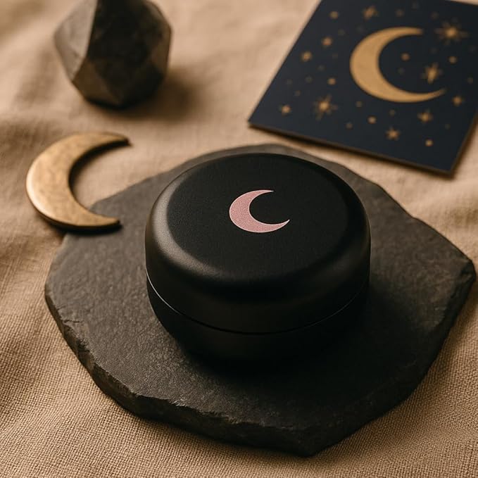 Brando Moon Small Metal Pill Container - 2.1 x 0.9” Pocket Size Portable Pill Box Case – Sturdy Storage Organizer for Coffee, Pills and other Small Components while Traveling