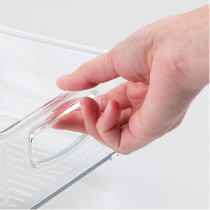 InterDesign 64330 Home Organizer Bin for Pantry, Refrigerator, Freezer & Storage Cabinet, 10" x 3" x 6", Clear Medium