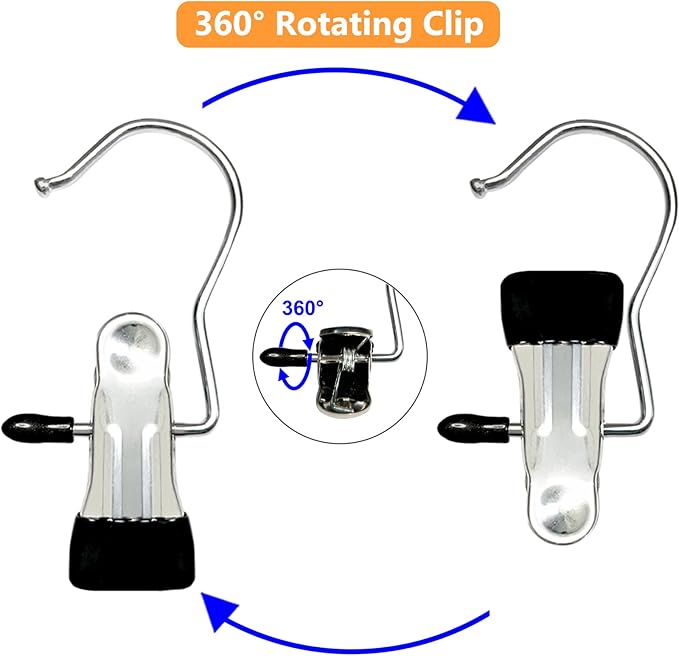 Boot Hangers for Closet, 12 Pack Hanging Hooks for Laundry, Towel Clips Boot Organizer for Home and Travel, Clothespins Clip Hangers for Pants Hats Socks Gloves
