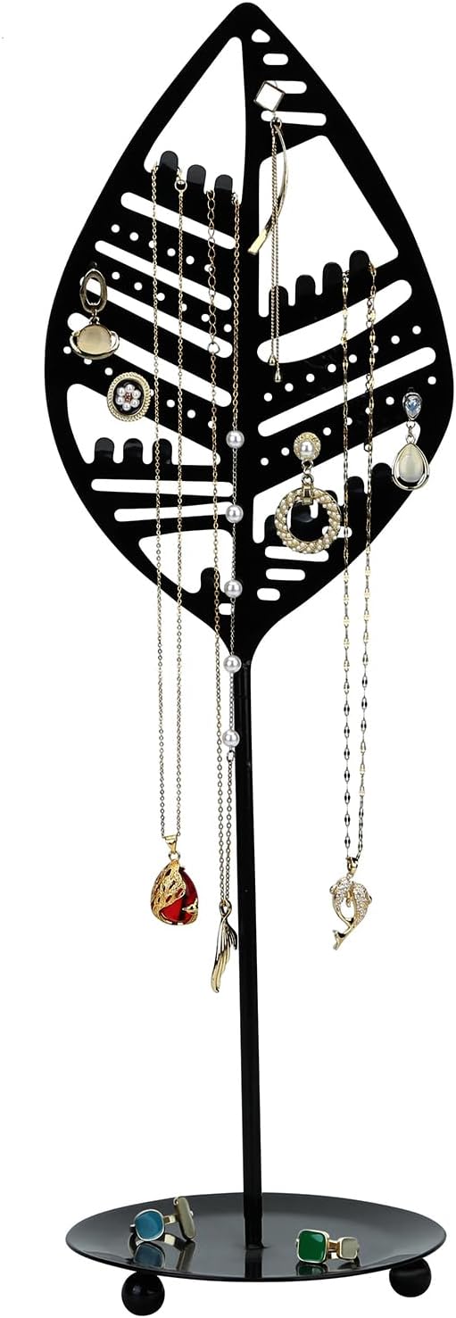Half RoomJewelry Organizer Jewelry Stand Jewelry Holder, Necklace Organizer with Ring Tray, Sturdy Jewelry Hanger for Necklaceï¼Jewelry Tower Storage Rack Tree for Bracelets Earrings Rings