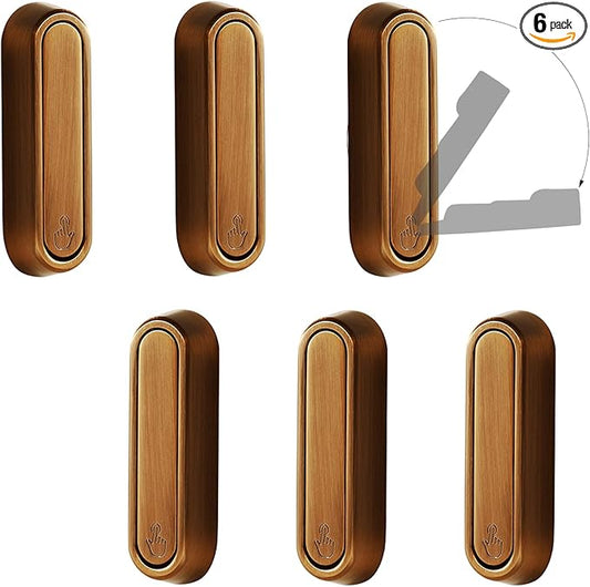 6PCS Folding Coat Hooks, Heavy Duty Wall Hooks Made of Zinc Alloy, Foldable Wall Hooks for Hanging Coats, Scarves, Hats, Bathrobes, Keys, Bags (Bronze)