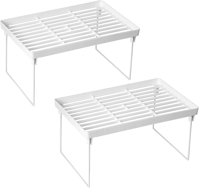 2 Pack Storage Rack, White Leakage Shelf for Placing Cups, Tissue, Seasoning (large)
