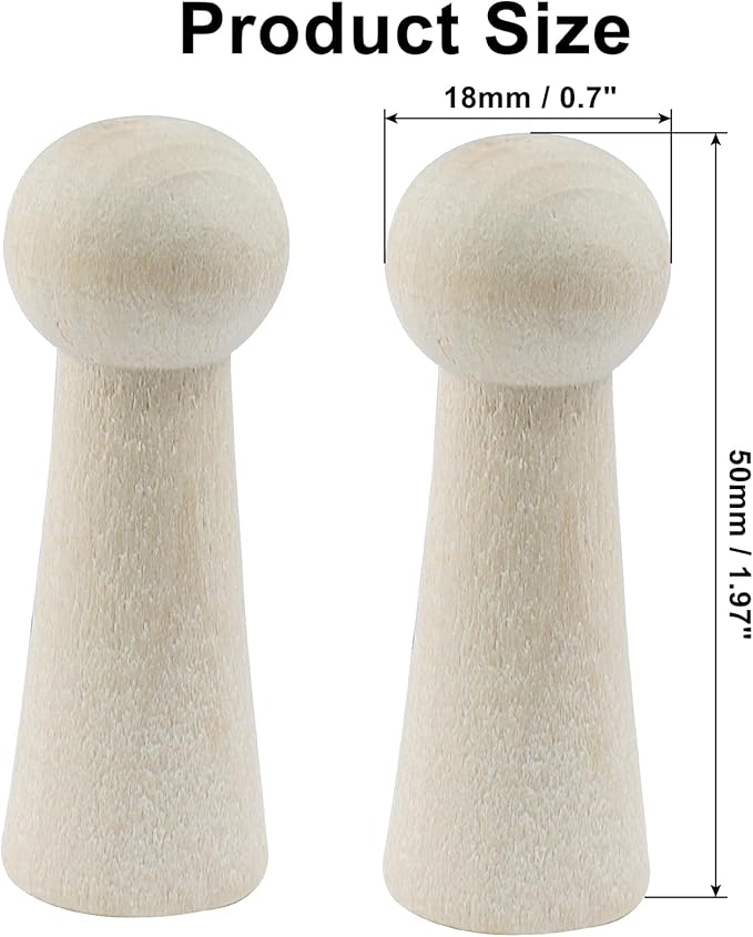 10Pcs Wooden Screw-On Hooks, Solid Wooden Wall Hooks Screw-On Coat Hooks, DIY Wood Coat Hooks for Hanging Jacket/Towel/Mug/Clothes Crafts(Style-3,Unpainted)