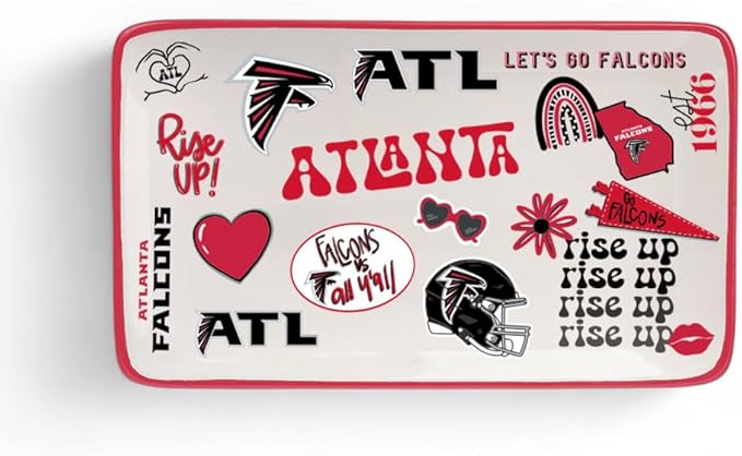 The Memory Company Officially Licensed NFL Team Spirit Ceramic Trinket Tray, Decorative Storage Catch-All, Home & Office Organizer, Gift for Football Fans