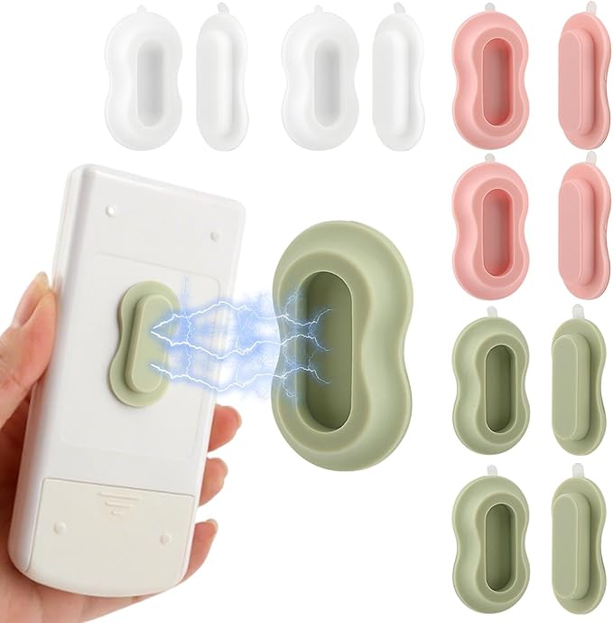 6 Pack Magnetic Remote Control Holder Wall Mount, Silicone Magnetic Organizer Storage Wall Holder No Drill Self-Adhesive for TV, Fan & Air Conditioner Remotes(Color:Multicolour)