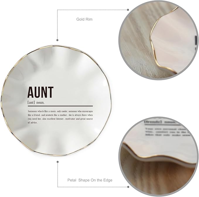 HOME SMILE Mother's Day for Aunt Ring Dish-Aunt Gifts from Niece Birthday Christmas Valentine's