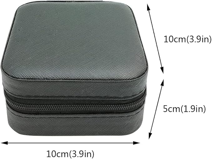 Mini Jewelry Case, Small Travel Jewelry Organizer, Portable Jewelry Box Storage Display Box For Rings, Earrings, Necklaces (Black-4pcs)