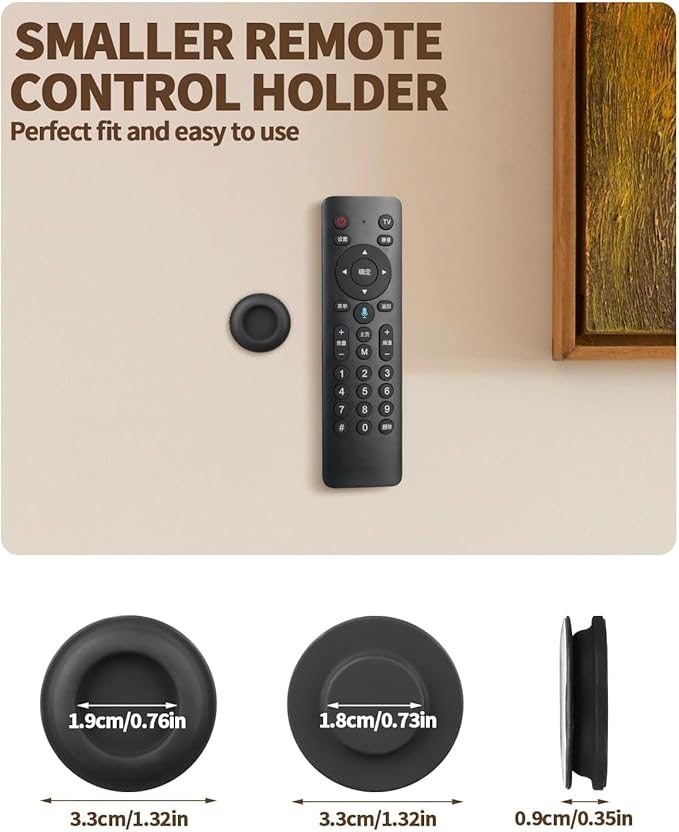 6 Pack Magnetic Remote Control Holder – Upgraded Silicone Magnetic Wall Mount for TV, Fan & Air Conditioner Remotes – Self-Adhesive, No-Drill Remote Control Holder Wall Mount (Circle Grey)