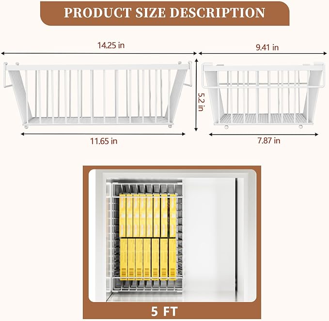 Freezer Organizer Bins ，Enhanced Leak-Proof Bottom，6 Pack Stackable Deep Freezer Organizer Bins for 5 Cu.FT Small Chest Freezer，organization and storage，pantry organizers（for 5 Cu.Ft