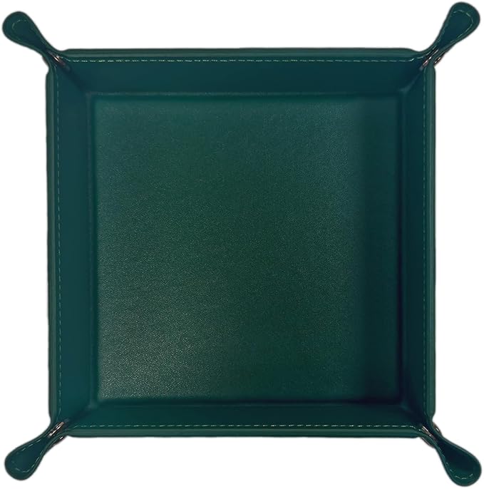 UnionBasic Valet Tray, Jewelry Tray for Rings Watches Earrings, Entryway Catchall Caddy for Coins Keys Change, Nightstand Organizer Bedside Valet Holder, Trays for Electronic Gadgets, Vintage Green