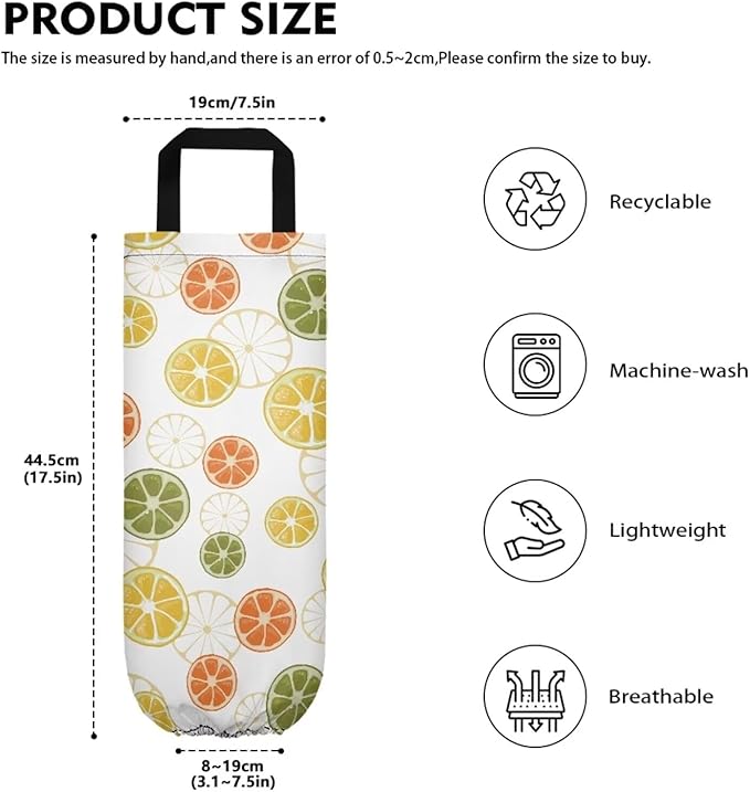Pomelo Plastic Bag Holders Wall Mount Hanging Shopping Trash Bag Storage Organizer Grocery Bags 2PCS Hanging Plastic Bag Pouch for Home Office Kitchen