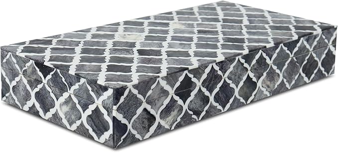 Handicrafts Home Large Decorative Storage Box 12x6â Coffee Table Organizer Box, Modern Home DÃ©cor Accent, Keepsake Memory Box, Jewelry Storage Box, Boho Decorative Box with Lid for Shelf, Mantle Decor