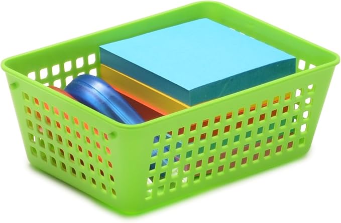 YBM HOME 12-Pack Plastic Storage Baskets Bins for Home Junk Drawer, Shelves, and Office Organization, Functional Trays/Containers Great for Kitchen Pantry, Cabinets, Bedrooms, and Bathrooms, Grey