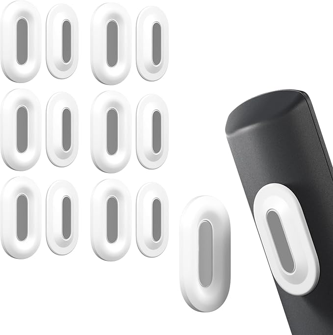 Nearockle 6 Pack Magnetic Remote Control Holder Wall Mount, 2025 Upgraded Smaller & Stronger Magnetic Silicone Remote Control Organizer TV Remote Charger Holder Caddy Back of TV (White)