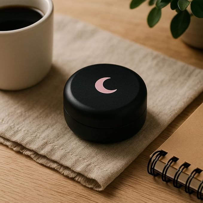 Brando Moon Small Metal Pill Container - 2.1 x 0.9” Pocket Size Portable Pill Box Case – Sturdy Storage Organizer for Coffee, Pills and other Small Components while Traveling