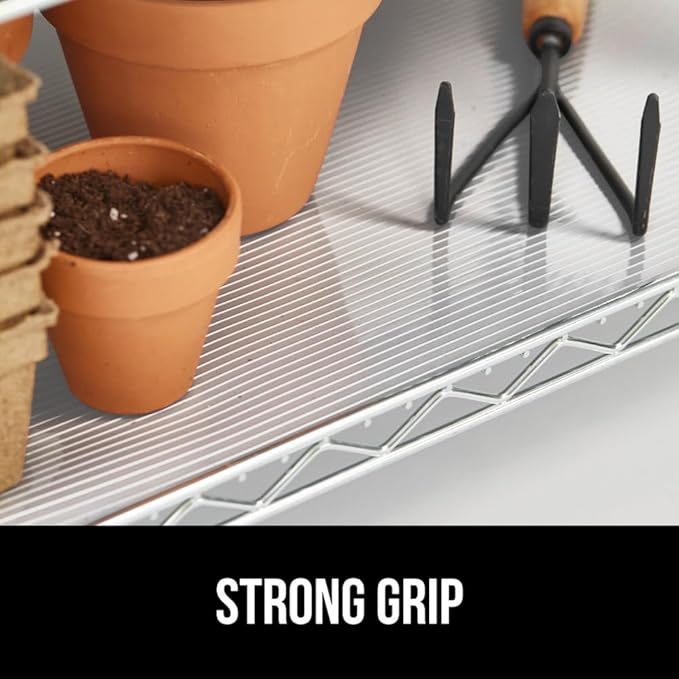 GORILLA GRIP DuraGuard Shelf Liner, 17.5x30 Non-Adhesive Cabinet Liners for Kitchen Drawers, Shelves, Refrigerator, Pantry Storage, Bathroom Closet, Durable Waterproof BPA Free Ribbed Plastic, Clear