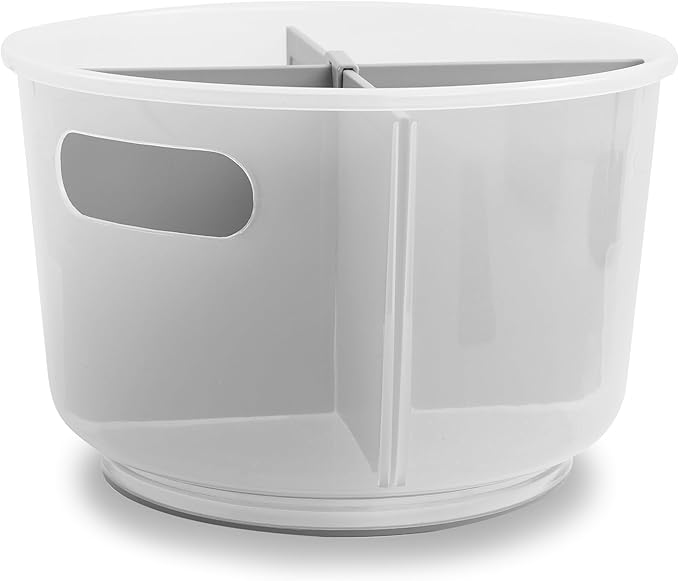 madesmart Deep Turntable, Under Cabinet Storage, for Cleaning Supplies, Undersink Storage, Sponges, Shampoos, Soaps, Toiletries, Dorm Laundry Kitchen Bottles & Bath, Grey