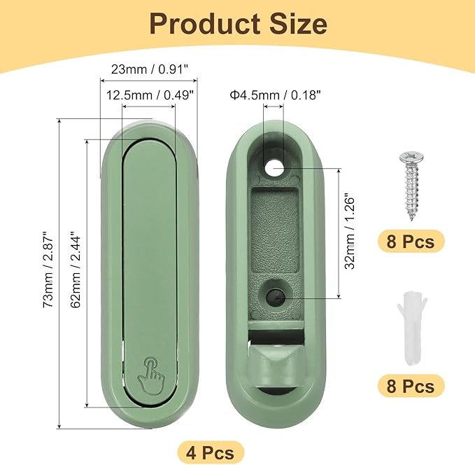 uxcell 4Pcs Foldable Wall Hooks, Aluminum Alloy Heavy Duty Wall Mounted Folding Coat Hooks with Mounting Accessories Space-Saving for Hanging Coat Towels Hat Bags, Oval, Matte Green