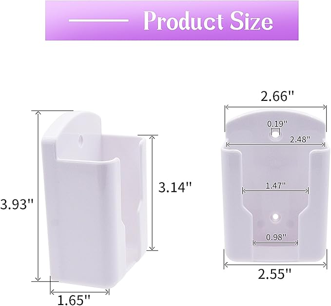 RUIAN 2Pcs Fashion Remote Control Holders Self Adhesive Wall Mount Air Conditioner Media Storage Racks Organizers, White