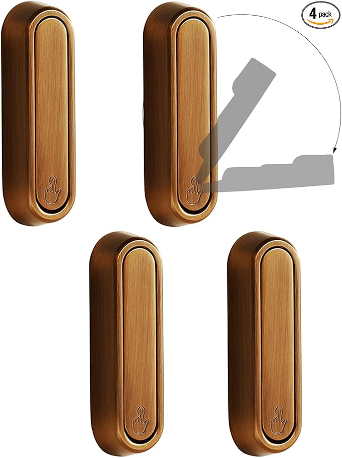 4PCS Folding Coat Hooks, Heavy Duty Wall Hooks Made of Zinc Alloy, Foldable Wall Hooks for Hanging Coats, Scarves, Hats, Bathrobes, Keys, Bags (Bronze)