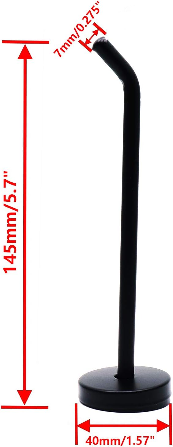 Robe Hook Coat Hook Heavy Duty Long Nose Wall Mount Hook Stainless Steel Black Matt Surface 145mm/6 Length - Pack of 4