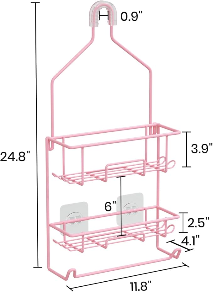 TreeLen Shower Caddy Pink, Large Shower Racks for Inside Shower, Pink Bathroom Organizer, Gift for Girlfriend