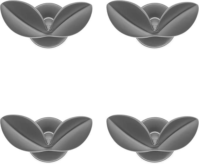 Decorative Coat Hooks Wall Mount, Unique Wall Decor Hooks for Hanging Towel Key Purse Hat Robe Clothes Cute Dual Leaves Hanger Hook for Bathroom Shower Closet Entryway Dark Gray 4 Pack