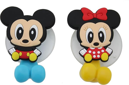 Mickey Minnie 2 pcs Set Toothbrush Holders with Suction Cup for Wall in Bathroom at Home RV Camper Van