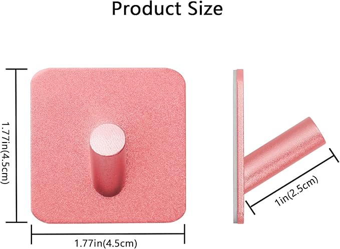 PMMASTO Self-Adhesive Towel Hooks - Sticky Heavy Duty Wall Robe Coat Hook for Hanging- Shower Hooks(Rose Gold, “/ ”Shape 6PC)
