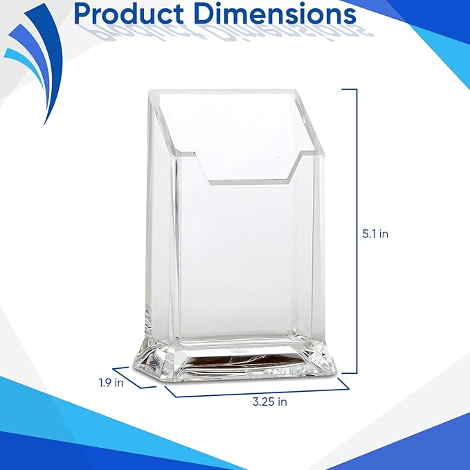Home-X Acrylic Pen Holder â Multipurpose Clear Acrylic Makeup Brush Holder with Wide Opening and Stable Base for Eyeglasses, Pencils, Tools â Ideal for Desk, Vanity, Bathroom Storage