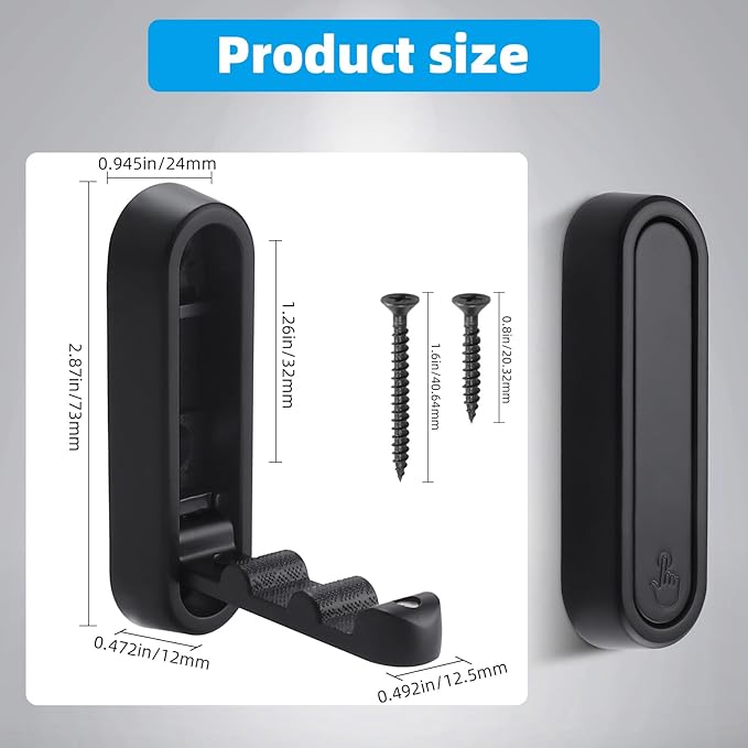Folding Wall Hooks, 4pcs Foldable Coat Hooks, Heavy Duty Folding Hook for Hanging Coats Towel Hat Backpack, Black