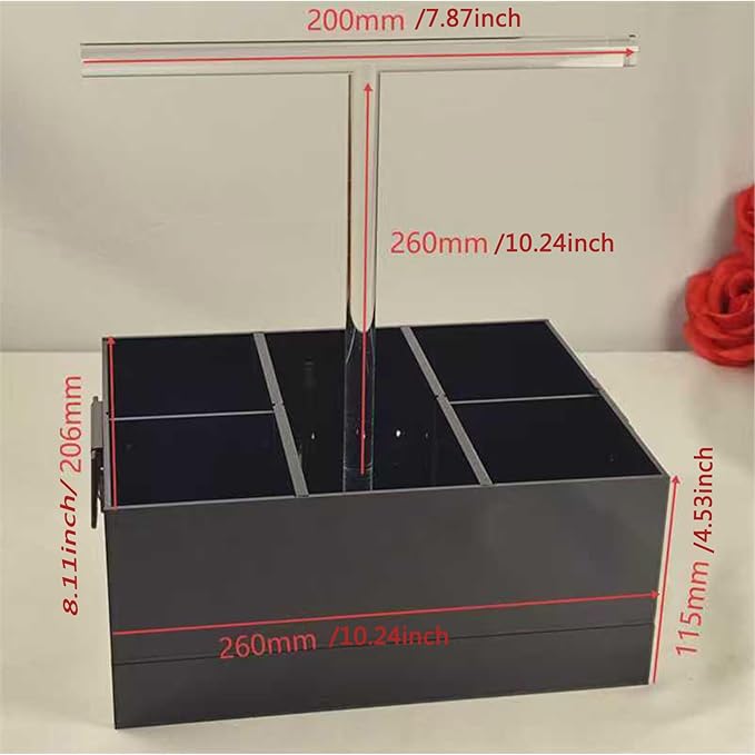 Black Shower Caddy stotage box.portable shower caddy,6-grid acrylic classification storage with tray.Suitable for bath Dorm Room,office,kitchen,dining,hotel,bar,travel,home organizer and storage box.