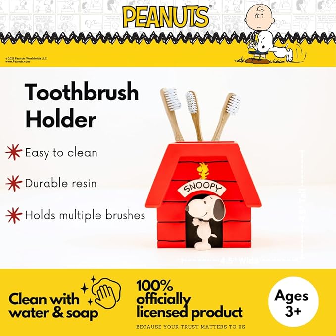 Peanuts Snoopy Toothbrush Holder - Makeup Brushes/Pens Tumbler, (Officially Licensed Product) by Franco Collectibles