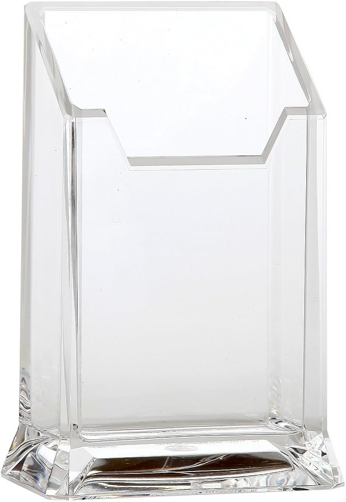Home-X Acrylic Pen Holder â Multipurpose Clear Acrylic Makeup Brush Holder with Wide Opening and Stable Base for Eyeglasses, Pencils, Tools â Ideal for Desk, Vanity, Bathroom Storage