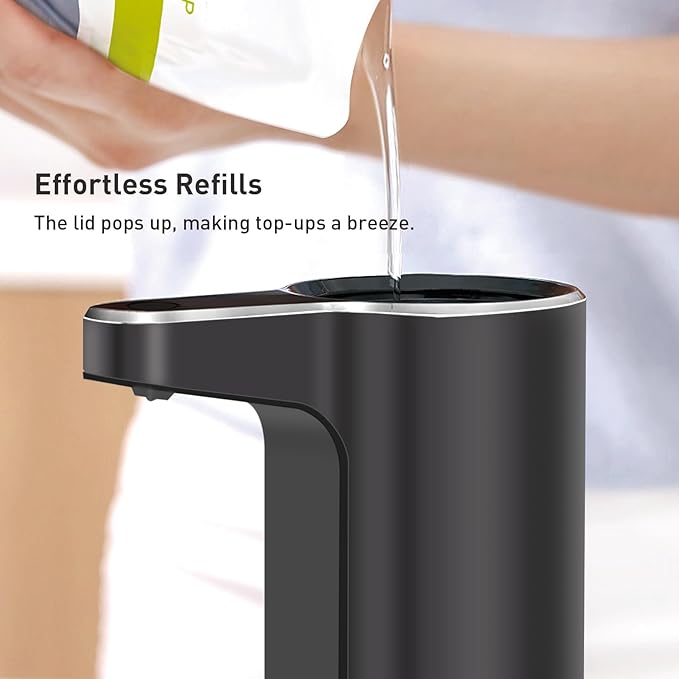 EKO Aroma Touchless Automatic Soap Dispenser for Bathroom and Kitchen, Liquid Hand Soap Dispenser, Water-Resistant and Rechargeable, 9 fl oz (Dark Grey)