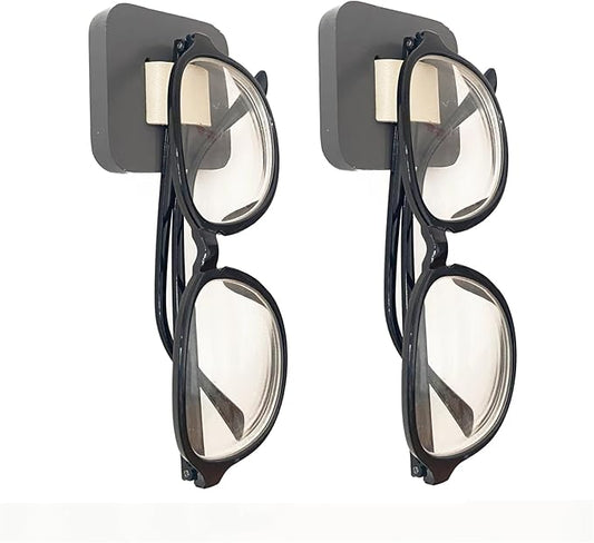 Sunglasses Organizer Wood Sunglasses Storage Wall Mounted Eyeglasses Holder Eyewear Display,Home Decor, (2pcs-Grey-Short-Sunglass Holder)
