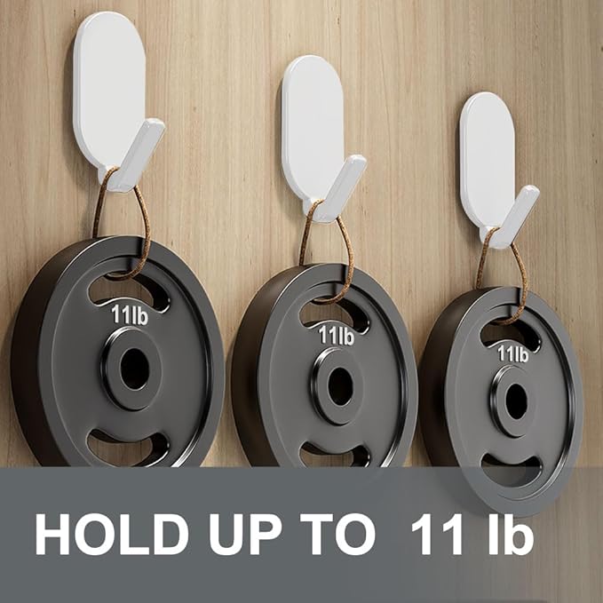Koja 5-Pack Heavy Duty Self-Adhesive Hanging Hooks for Keys, Bathroom, Shower, Outdoor, Kitchen, Door, Home Improvement, Utility Room. - White
