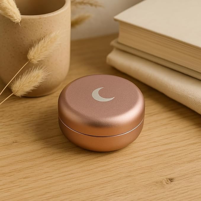 Brando Moon Small Metal Pill Container - 2.1 x 0.9” Pocket Size Portable Pill Box Case – Sturdy Storage Organizer for Coffee, Pills and other Small Components while Traveling