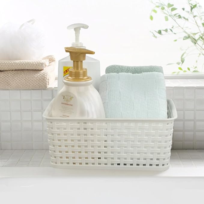 Idomy 6-Pack Plastic Storage Baskets/Bins, Rectangle