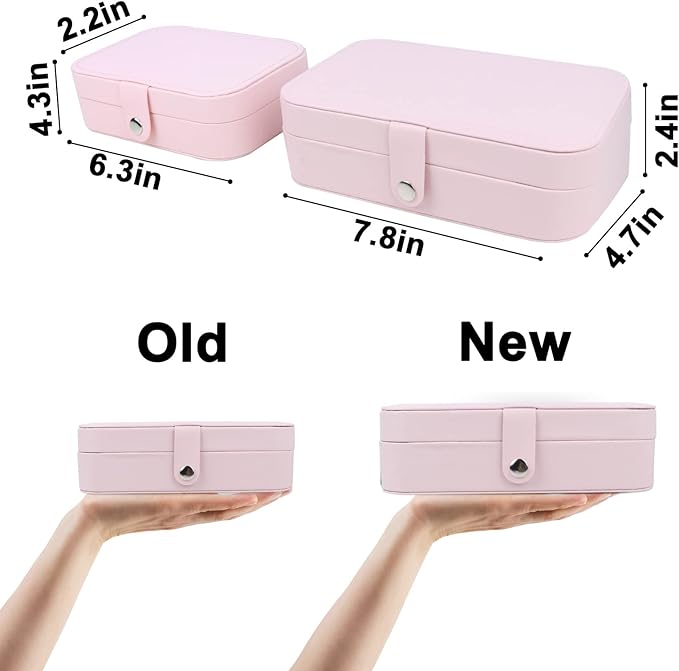 Travel Jewelry Box,Upgraded Travel Jewelry Case,Portable Jewelry Boxes for Women,PU Leather Jewelry Box,Travel Jewelry Organizer for Necklaces,Rings,Earrings,Bracelets,Black