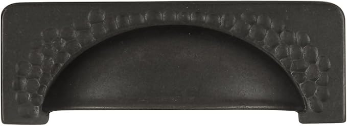 Hickory Hardware 1 Pack Solid Core Kitchen Cabinet Pulls, Luxury Cabinet Handles, Hardware for Doors & Drawers, 3-3/4 Inch (96mm) Hole Center, Black Iron, Craftsman Collection