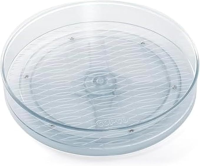 Copco Clear Lazy Susan Organizer, Turntable for Kitchen Cabinet, Pantry Organization and Storage, Fridge, Bathroom Closet, Vanity Countertop Makeup Organizing, Spice Rack